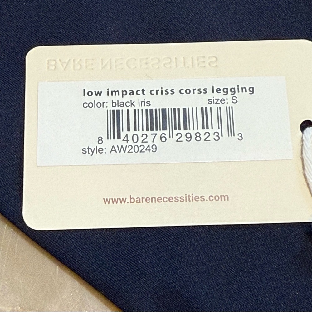 Bare Necessities Women's Small S Low Impact Criss Cross Legging Dark Iris - Picture 5 of 10